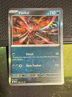 YVELTAL 088/132 HOLO RARE POKEMON TCG: MEGA EVOLUTION BASE SET NM - Image 1