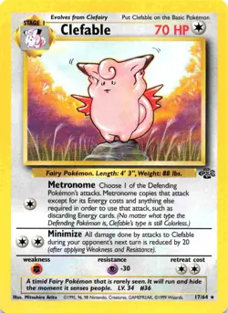 Clefable 17/64 Jungle Unlimited Rare Pokemon - Image 1