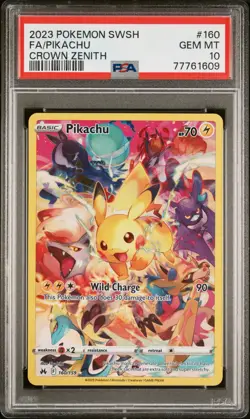 Pokemon Pikachu 160/159 PSA 10 SWSH Crown Zenith Full Art Secret 2023 - Image 1