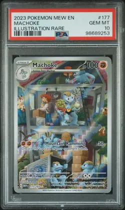 2023 POKEMON MEW EN-151 ILLUSTRATION RARE #177 MACHOKE PSA 10 - Image 1