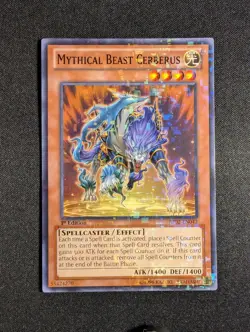 Yugioh - Mythical Beast Cerberus BP02-EN042 1st Edition Mosaic Rare NM - Image 1