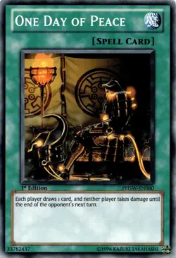 One Day of Peace PHSW-EN060 Common 1st Edition LP YuGiOh TCG Card - Image 1