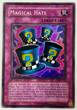Yugioh PSV-033 Magical Hats 1st Ed. Super Rare Vintage Original - Image 1