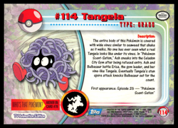 Tangela #114 TV Animation Edition Topps Blue Label Non Foil Pokemon Card - Image 2