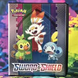 Pokemon Sword And Shield Oversized Jumbo Card Binder GameStop Promo with 3 Cards - Image 1