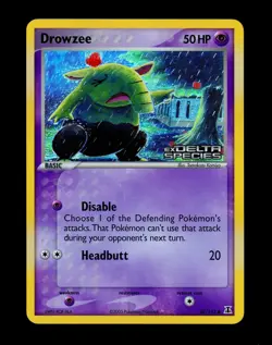 2005 Pokemon DROWZEE Ex Delta Species REVERSE HOLO Foil STAMPED Set Card 67/113 - Image 3