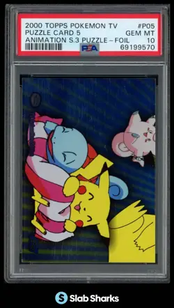 2000 TOPPS POKEMON TV ANIMATION EDITION SERIES 3 #P05 PUZZLE CARD 5 FOIL PSA 10 - Image 1