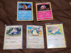 Pokemon Card SNORLAX/JIGGLYPUFF/PSYDUCK Lot of 5-NO DOUBLES-2 ARE FOIL - Image 1