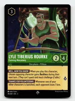 Lyle Tiberius Rourke 78/204 Super Rare Into the Inklands Lorcana Card - Image 1