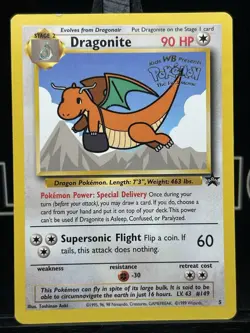 Pokemon TCG Dragonite 5 Black Star Promo Card WB The First Movie LP - Image 3