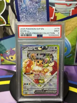 Pokemon TCG Eevee EX 174 Prismatic Evolutions Black Star Promo Card PSA 9 - Image 1