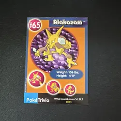 Pokemon 1999 Burger King Poketrivia Mewtwo Strikes Back Card #65 Alakazam-NM! - Image 1