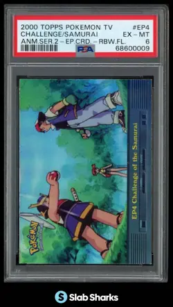 2000 TOPPS POKEMON TV ANIMATION ED SERIES 2 CHALLENGE SAMURAI RAINBOW FOIL PSA 6 - Image 1