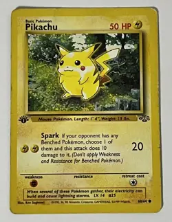 Pikachu Jungle Set Red Cheeks 60/64 Rare 1995 Vintage LP Pokemon - Image 1