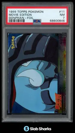 1999 TOPPS POKEMON THE FIRST MOVIE #11 DONPHAN FOIL PSA 7 - Image 1