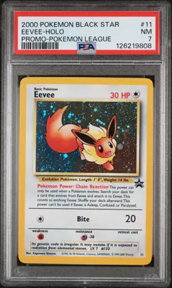 Eevee #11 Black Star Promo Holo Pokemon - PSA 7 NM - Image 1