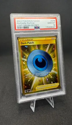 POKEMON 2022 SWSH FA/DARK PATCH #216, LOST ORIGIN-SECRET PSA 10 - Image 1