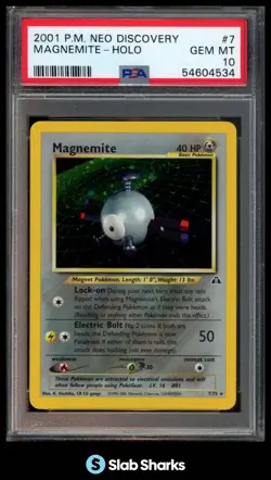2001 POKEMON NEO DISCOVERY #7/75 MAGNEMITE HOLO RARE PSA 10 - Image 1