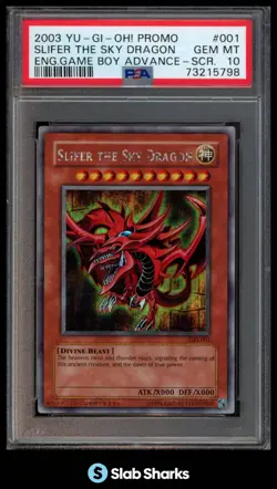 2003 YU-GI-OH! PROMO #GBI-001 SLIFER THE SKY DRAGON SECRET RARE PSA 10 - Image 1