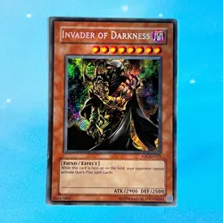 YUGIOH INVADER of DARKNESS Secret Rare OG WORLDWIDE IOC-EN111 Lightly Played LP - Image 1