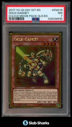2017 YU-GI-OH! D.S.O.D MOVIE PACK GOLD 1ST EDITION ENGLISH GOLD GADGET PSA 7 - Image 1