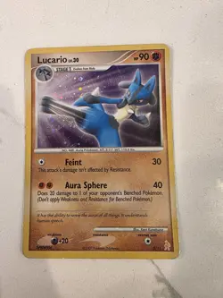 1x Lucario 3/11 DP Trainer Kit: Holo - Pokemon Card - LP - HOLO BLEED & SWIRL ! - Image 1