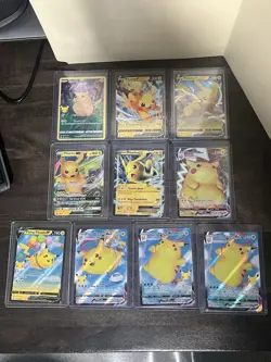 Pikachu Lot Of 10 Pokemon Cards TCG - VMax, Surfing, Flying, GX Celebrations NM - Image 1