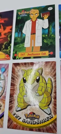 Topps Pokemon LP Card Lot Of 6 Vintage WOTC Brock Professor Oak Sandshrew Rare - Image 4