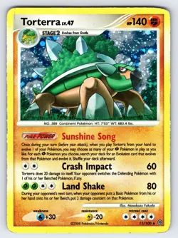 Torterra 11/100 2008 Stormfront Set Pokemon Card TCG Nintendo Holo Rare - Mp - Image 1