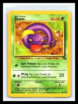 🔥 EKANS NON HOLO FOIL - 1999 POKEMON TCG VINTAGE CARD # 46/62 - Image 1