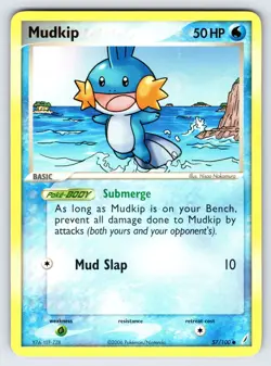 Mudkip 57/100 2006 EX Crystal Guardians Pokemon Card TCG Nintendo Common - Lp - Image 1