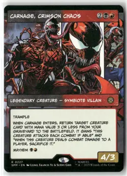 Carnage, Crimson Chaos (Borderless) Marvel's Spider-Man Regular MTG Magic NM - Image 1