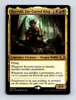 #120 2025 Edge of Eternities Commander Korvold, Fae-Cursed King Mythic - Image 1