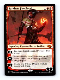 #593 2024 Foundations Jumpstart J25 Sarkhan, Fireblood Mythic - Image 1