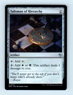 #142 2025 Aetherdrift Commander Talisman of Hierarchy Uncommon - Image 1