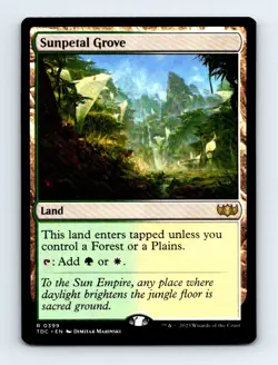 #399 2025 Tarkir: Dragonstorm Commander TDC _ Sunpetal Grove Rare - Image 1