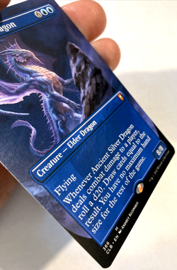 MTG Ancient Silver Dragon *BORDERLESS* Commander Legends Baldur's Gate 366 NM - Image 2