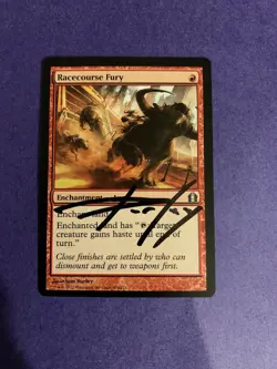 MTG Magic Racecourse Fury Signed Artist Proof X1 Return To Ravnica Sam Burley - Image 1