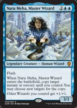 Slightly Played, English - 1 x MTG Naru Meha, Master Wizard - Foil Dominaria - Image 1