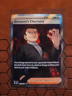 Pokemon TCG Giovanni's Charisma Full Art Trainer Card 207/165 MINT Condition - Image 1