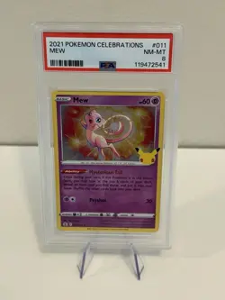 Mew 11/25 Pokemon 2021 Celebrations PSA 8 Gem Mint RARE - Image 1