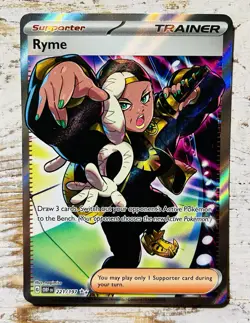 Pokemon Ryme 221/197 Obsidian Flames SV Ultra Rare Full Art Trainer - Image 1