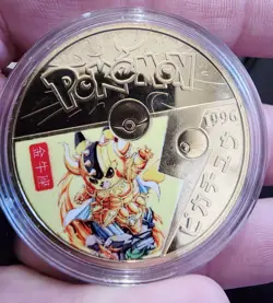 Pokemon Pikachu Gold Colored Metal Coins Pikachu Cosplay With Cases!!! 6 Coins! - Image 3