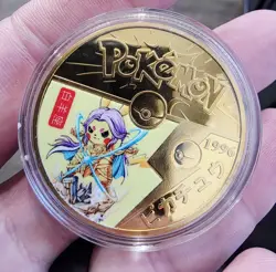 Pokemon Pikachu Gold Colored Metal Coins Pikachu Cosplay With Cases!!! 6 Coins! - Image 5