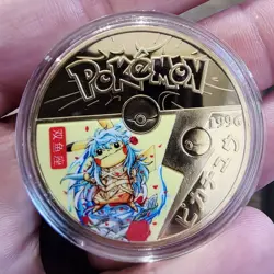 Pokemon Pikachu Gold Colored Metal Coins Pikachu Cosplay With Cases!!! 6 Coins! - Image 2