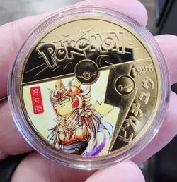 Pokemon Pikachu Gold Colored Metal Coins Pikachu Cosplay With Cases!!! 6 Coins! - Image 3