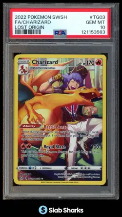 2022 POKEMON LOST ORIGIN #TG03/TG30 CHARIZARD FULL ART TRAINER GALLERY PSA 10 - Image 1