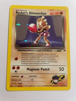 Rocket's Hitmonchan 011/132 Gym Heroes SWIRL Holo Rare Pokemon TCG Team Rocket - Image 3