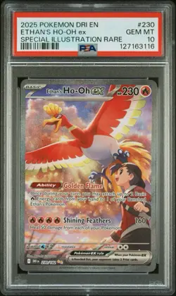 2025 POKEMON DESTINED RIVALS SPECIAL ILLUSTRATION RARE ETHAN'S HO-OH EX PSA 10 - Image 1