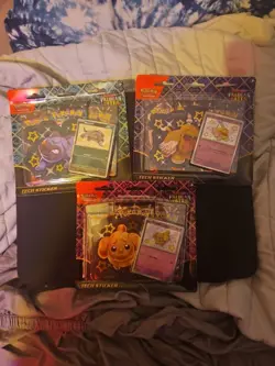 Pokemon Tcg Paldean Fate Tech Sticker Collection Set Of 3 Sealed - Image 1